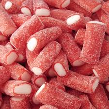 Vidal - Gummi Sour Strawberry Licorice Pencil Bites - 1 LB Bag